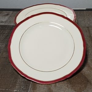 Vtg Epiag China Scalloped Edge Gold Trim Bread/Dessert Plates Czechoslovakia